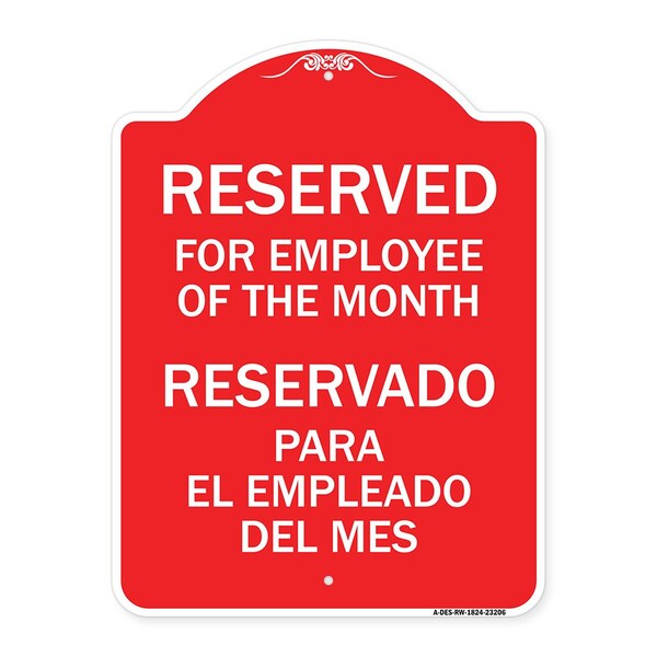 Reserved for Employee of the Month-Reservado Para El Empleado Del Mes, Red & White, RW-1824-23206